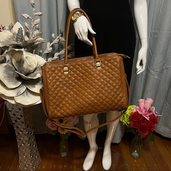 LAURA JONES Brown Tan Office Laptop Bag Business Formal Women Hand/Shoulder Bag - Picture 12 of 12